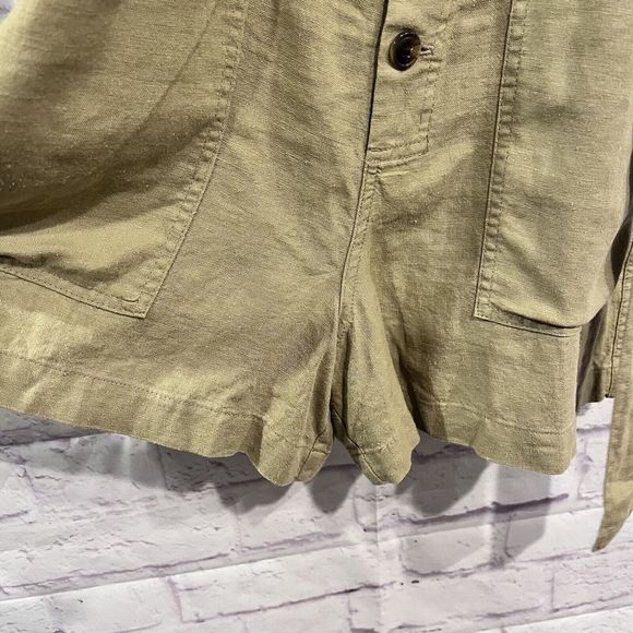 Urban Outfitters Boho Linen Shortall Overalls Quay Olive Green‎ Large NWT - Picture 5 of 12